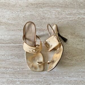 Vintage Chanel CC Slingback Sandal Heels